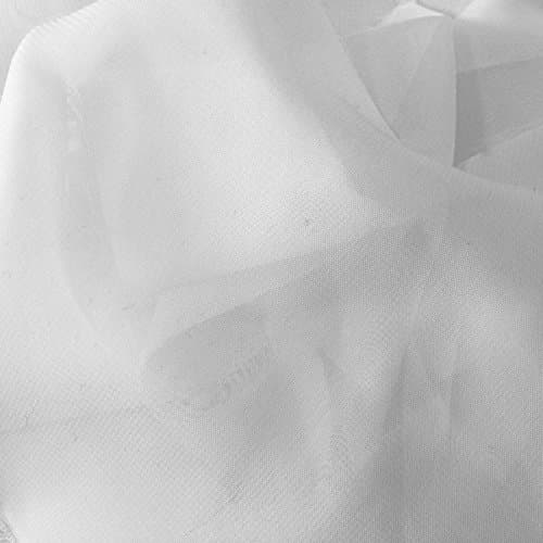 Solid Sheer Chiffon Fabric Polyester Dress 58 Inch Wide- Fabric by The Yard (F.E.) (5 Yard, White)