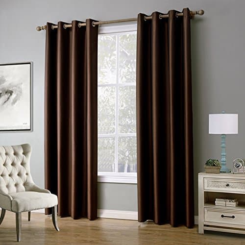 JackLook Blackout Window Panel Curtains, Coffee, Set of 2 (each panel measures 55"W86"L)