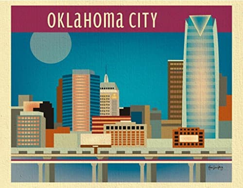 Oklahoma City, Oklahoma - Large Horizontal Print, Poster, and Canvas Wrap Wall Art for Home or Office O-OKL