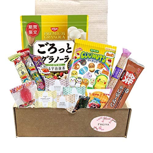 Japanese Variety Candy Snacks Pack with full size Matcha Granola - Freiya