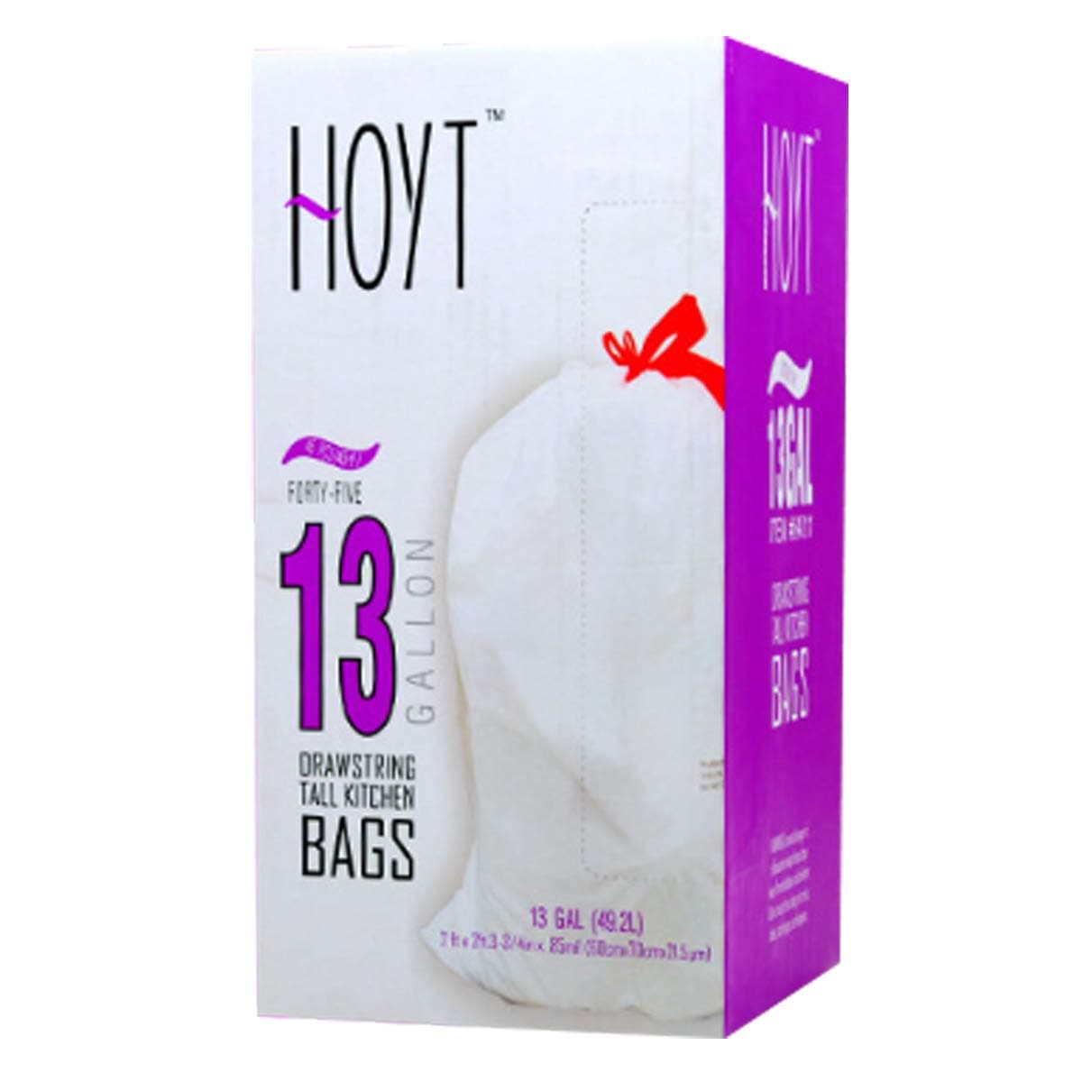 Hefty Ultra Strong Drawstring Trash Bags, Thickening Household Portable Drawstring Plastic Bag, Disposable Garbage Bags (White-45pcs)