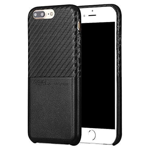 iPhone 7 Plus Wallet/Card Holder Case – Super Slim Carbon Fiber Design, ID Slot Holder, Scratch Resistant, Drop Protective Cover (Black)