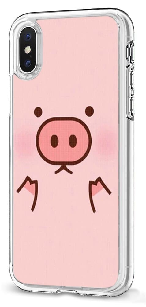 Pig Clear TPU Case for iPhone Xs/for iPhone X,Gifun Anti-Slide Soft TPU Flexible Protective Case Cover for iPhone Xs 2018/for iPhone X 2017 - Pink Pig