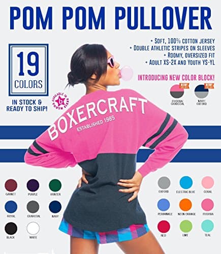 Boxercraft Women's Pom Pom Pullover Spirit Jersey Oversized MONOGRAMMED