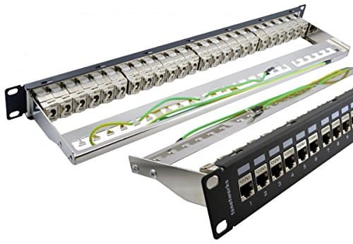 Tsnetworks CAT6 a 24port Panel de conexion FTP 19 montaje negro