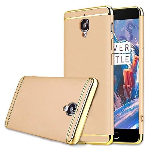 Mpei Oneplus 3T Case 3 in 1 Stylish Slim Hard Case with 3 Detachable Parts Case Cover for Oneplus 3 (Oneplus 3T, Gold)