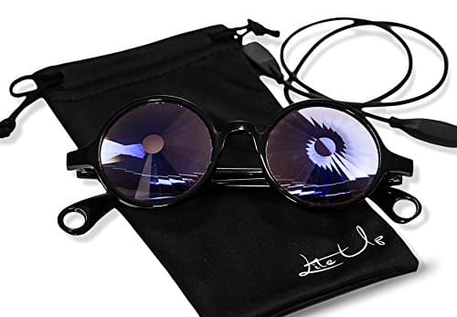 Premium Kaleidoscope Glasses BUNDLE From "Lite Up" For EDM, EDC, Raves, and Dance Festivals. Light Weight Frame with Diffraction Effect, Many Colors