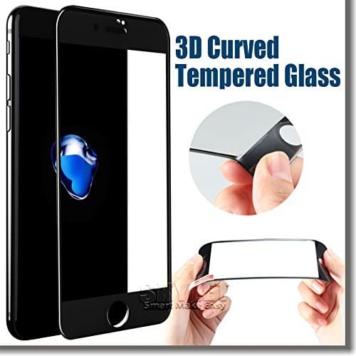 3D Tempered Glass Made for Apple 5.5" iPhone 7 Plus By True Universal, Full Cover Tempered Glass Carbon Fiber Screen Protector (Black)