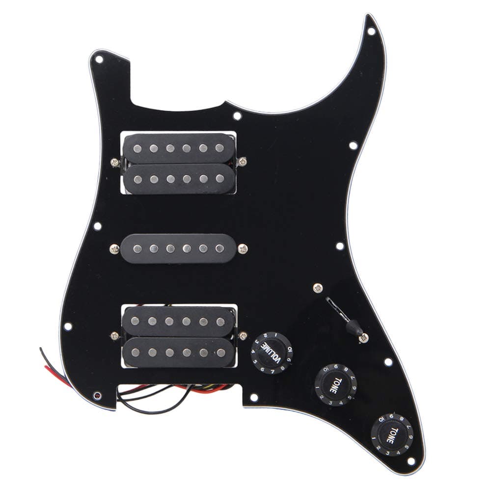 Homswitch Pearlescent Black 3 Layer HSH Loaded Pickguard Pickups Set for Electric Guitar