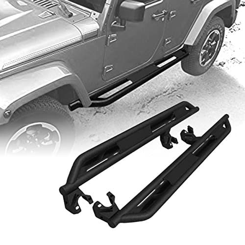 ICARS Textured Black Jeep Running Boards Side Step for Jeep Wrangler JK 2007-2017 4 Door