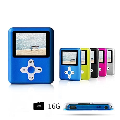 ACEE DEAL MP3/MP4 Player(Blue), Including a 16GB Micro SD card, with MINI USB Port Slim Classic Digital MP4 Player MP3 Player, Music Player, E-book, Photo viewing, Video Playing and Voice Recorder