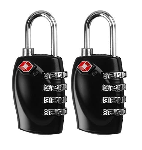 TSA Approved Locks 4-Digit Combination Luggage suitcase Travel Padlocks 2 Pack