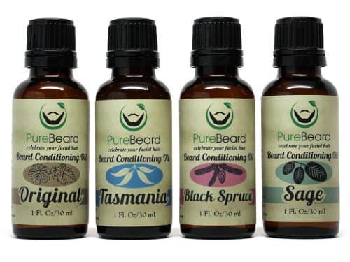 PureBeard Conditioning Oil and Wash for Beard - Sampler Pack with Kent 81T Beard Comb
