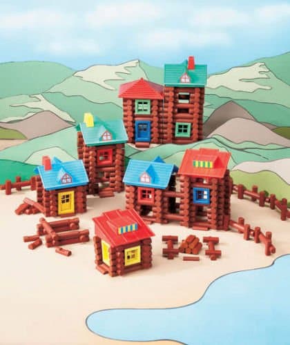 200 PC Wood Log Building Set, Build & Construct Cabins, Forts, Frontier Village!