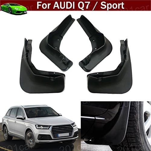 Yilaite 4pcs Front + Rear Car Mud Flaps Splash Guards Protective Fender Mudguards Mudflaps Mud Guards Custom Fit For Q7 Sport 2016 2017 2018 2019