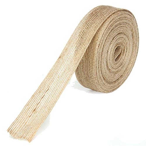 Jute Burlap Ribbon Rustic Wedding Event Floristry Cake Topper Decor Handcraft DIY Wrapper Tool 1 Inch (W) 10 Yard (L)