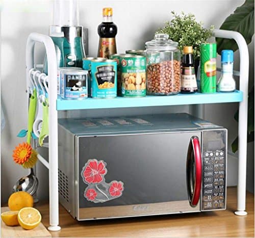 FuweiEncore Kitchen Storage Racks Multifunctional Microwave Oven Shelf Kitchen Shelf Storage Rack Finishing Frame Shelf Accessories (Color : Blue) (Color : Blue, Size : -)