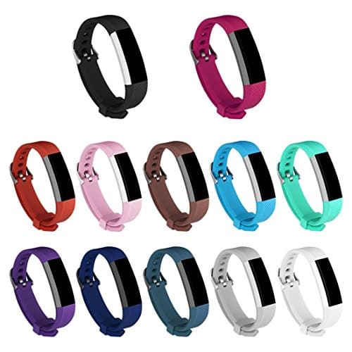 Fitbit Alta Bands,Prosrat 12pcs Replacement Bands with Buckle Clasp for Fitbit Alta HR (2017) and Fitbit Alta (2016) Both (12 set, Buckle Clasp)