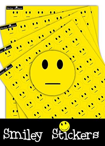 Smiley Stickers YELLOW Neutral Plain Faces, 700x STICKER PACK, Educational Face Sticky Coloured Marking Labels For Use By Teachers, Parents, and Children/Kids. Self-Adhesive 25mm Round Circular Sticky Printed Workbook/School Wall Chart/Multi-Purpose