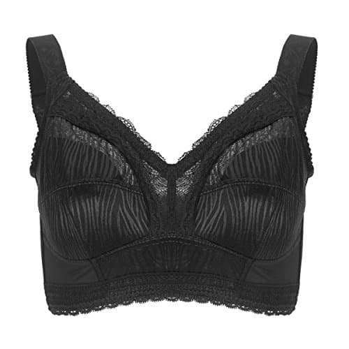 Women's Comfort Minimizer Full Coverage Wire Free Bra 34DD/75E, Black