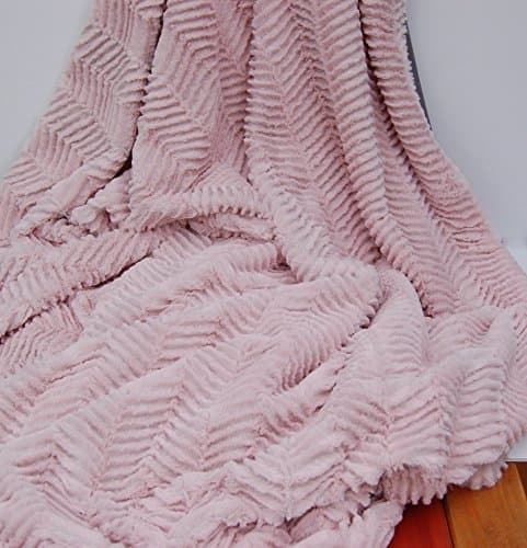 Blush Pink Minky Throw Blanket- Romantic Bedroom Decor- Soft Picnic Blanket