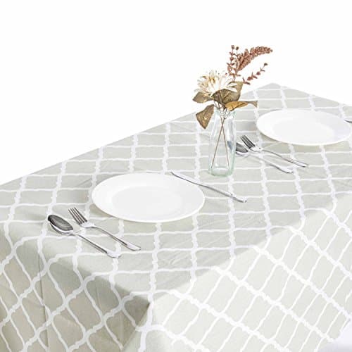 Moldiy Modern Light Green Diamond Pattern Linen Tablecloth Fabric Table Cover Woven Overlays for Kitchen Dining Living Room Banquet/Parties/Festival/Home Decor,Rectangular,55"x86.61"