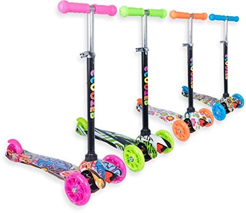 Staro Scooter 3?Wheels Strong Light LED Height Adjustable Easy Learning for Children 2?to 10?Years
