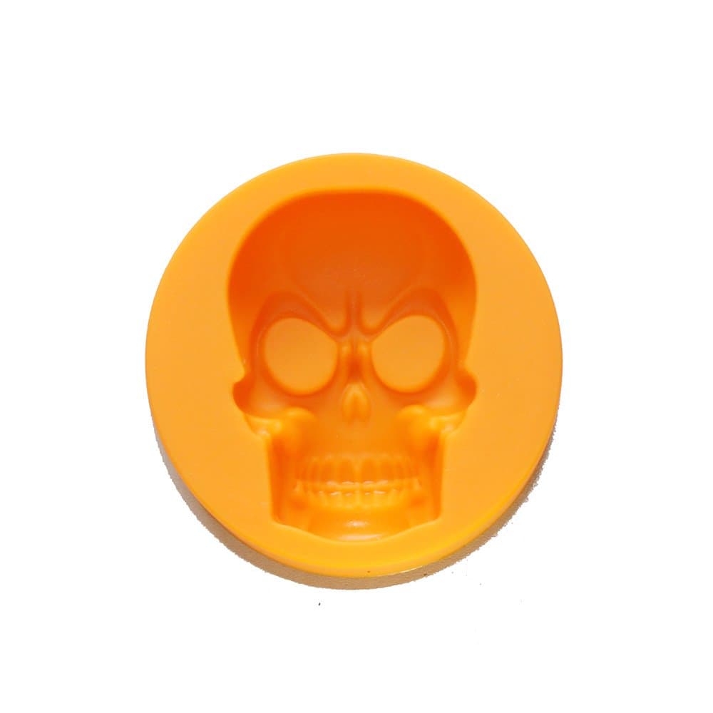 X-Haibei 2PCS Halloween Skull Ice Cube Chocolate Candy Crayon Small Soap Bath Bomb Silicone Mold Supplies 1oz, Dia. 2inch