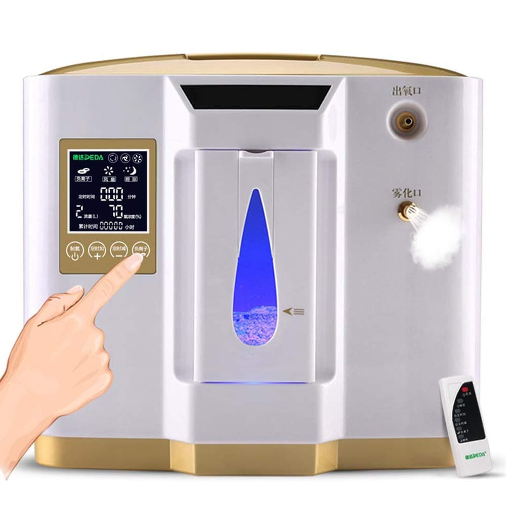 Lzour Portable Ox-Ygen Bar, Oxy Maker 1-6L Oxy Ge-Ne-Rator Air Con-Cen-Tra-Tor Home Use