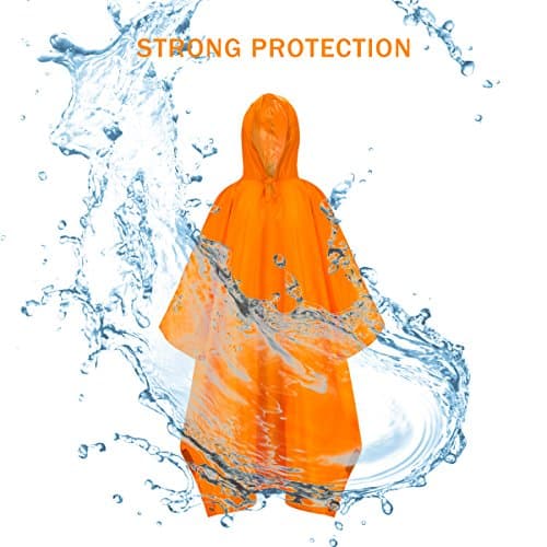 OutWolf Rain Poncho Multi-purpose Raincoat 3 in 1 Rain Cover Ground Sheet and Shelter (Orange)