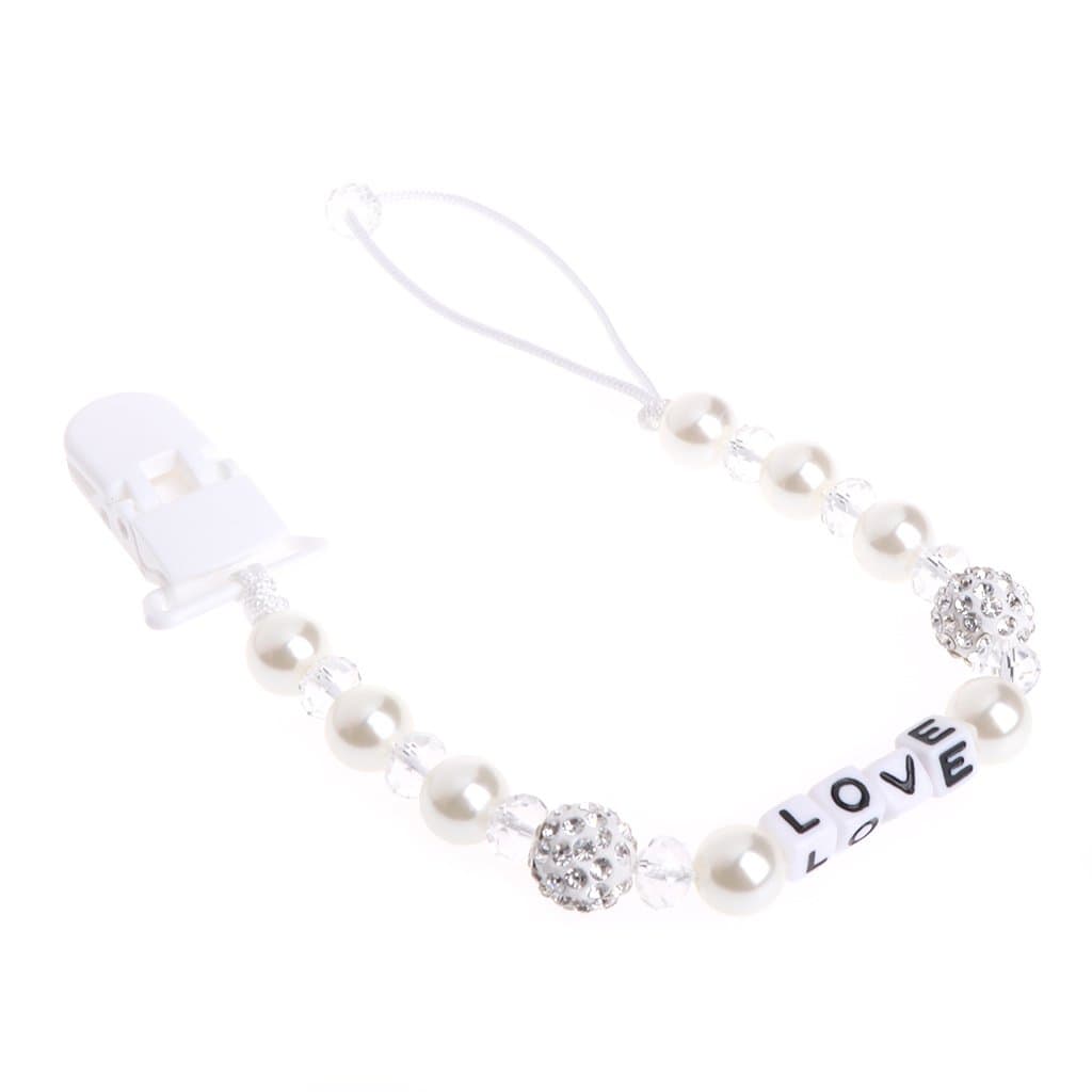 hgfcdd Baby Bling Crystal Pacifier Clips Soother Chain Dummy Soother Nipple Leash Strap