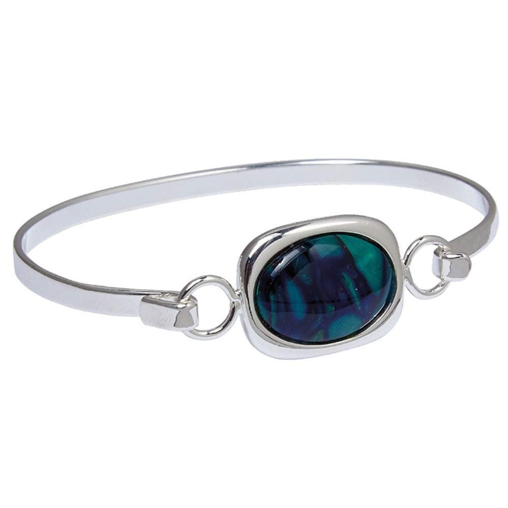 Silver Plated Rectangle Heather Bangle - Handcrafted in Scotland by Heathergems