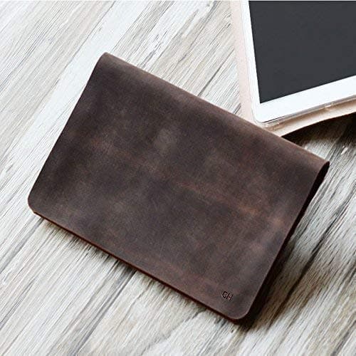 Personalized Genuine Italy Vintage Leather Handmade Case for Apple Ipad mini 3 / mini 2 / mini 1 / mini 4 / air/air 2 / Pro 9.7 / Pro 10.5 / Luxury Leather Folio Cover (Distressed Brown)