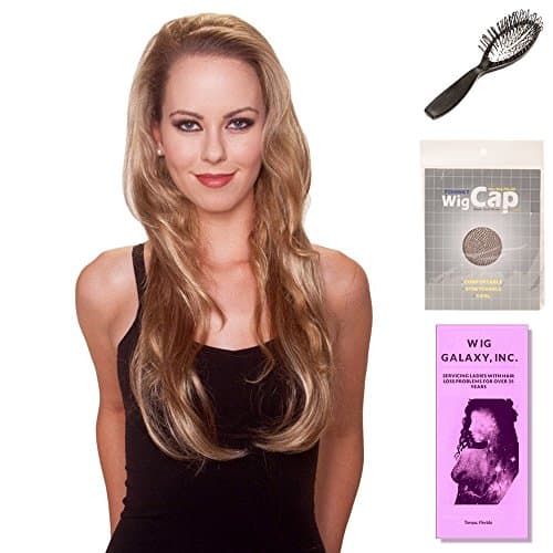 (4 Item Bundle) - (#BT-6025) Envy 3/4 Wig by Belle Tress, Wig Brush, Booklet and a Free Wig Cap Liner. (Spring Honey)