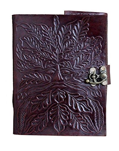 PRASTARALeather Journal Diary With Engraved Tree 7 x 5 inches (Tree 1)