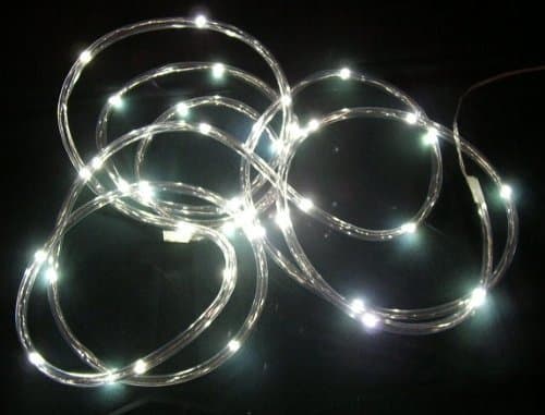 Clear Rope Battery Light with 40 LED Lights-15 ft-WHITE-2AA Batteries