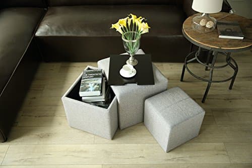 Creative Living SO-GRY Indoor Ottoman Set, 4pc, Gray