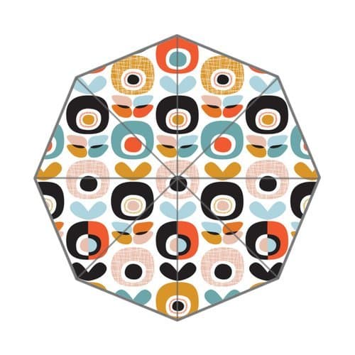 Custom Auto Foldable Umbrella Retro Garden Apple Print 3D Printed Design