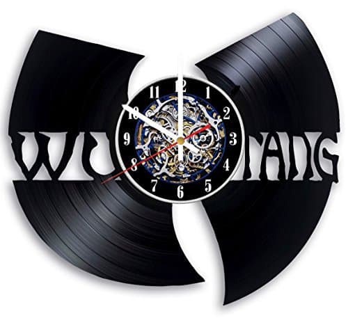 Wu Tang Design Wall Clock Made From Used Vinyl Record - Get unique rest room wall decor - Gift ideas for men and women – Unique Music Fan Art