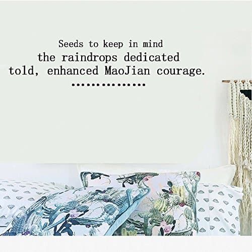 Seeds to keep in mind the raindrops dedicated told, enhanced MaoJian courage. Vinyl Wall Art Inspirational Quotes and Saying Home decor Decal Sticker Size: 15'' X 40''