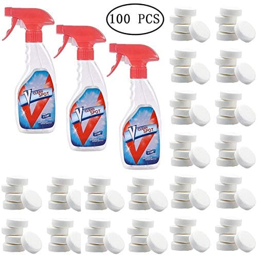 Multi Functional Effervescent Spray Cleaner Stain Remover Set With Bottle All Purpose Home Cleaning Laudry Stain Remover (3 bottle+100pcs)