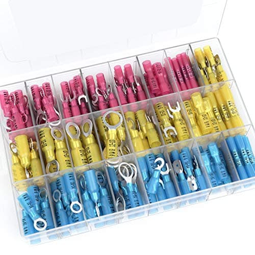 270 PCS Heat Shrink Wire Connector Kit Electrical Insulated Crimp Marine Automotive Terminals Set