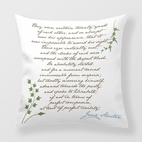 Yourway Rustic Chic Decor Jane Austen'S Pride &Amp; Prejudice Quote #1 Cushion Cover
