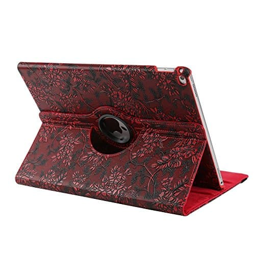 2016 PU Leather iPad Pro 9.7 Case and Cover, Sammid PU Leather 360 Degrees Rotating Stand Protective Case and Cover for iPad Pro 9.7 - Red