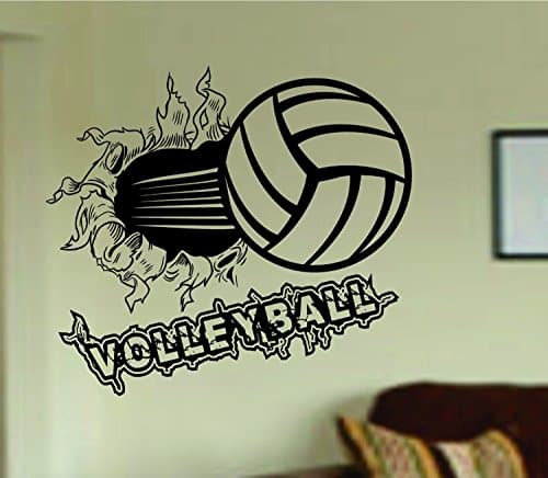 - Dabbledown Decals OG Version Volleyball Bursting Through Wall Vinyl Wall Decal Sticker Art Sports Kid Children Ball Nursery Boy Teen XL