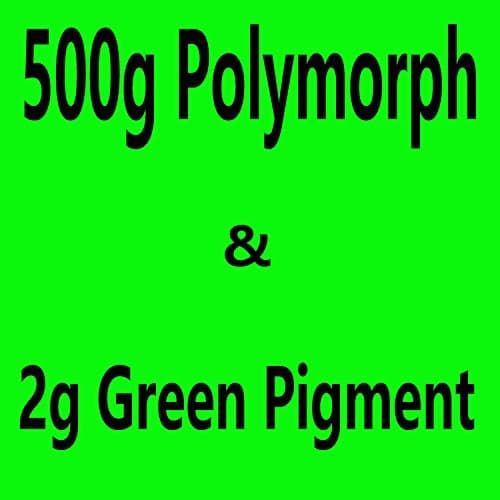 500g(17.6 oz) PCL+2g color pigments plastimake polymorph moldable plastic thermoplastic polyester pellet used for molding (500g PCL+2g Green)