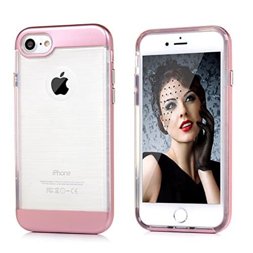 Chnano iPhone 7 Case Ultra Thin Slim Fit Bumper Shock Absorption Case Clear TPU Soft Case Rubber Silicone Skin Cover for iPhone 7 2016 (Rose Gold)