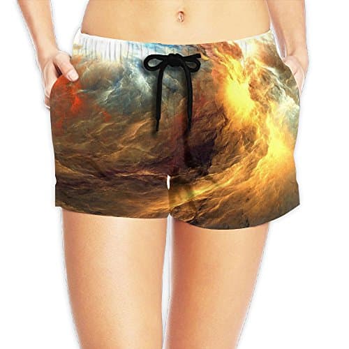 Women's Slim Color Cloud Beach Shorts Swim Trunks