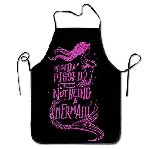 Galaxy Not Being A Mermaid Kitchen Aprons Black
