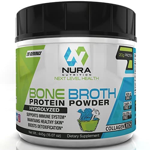 Bone Broth Protein Powder, Grass Fed Beef, Non GMO, Paleo and Keto Friendly, Hydrolyzed, 20 Servings - Gluten Free - Great for Collagen, Weight Loss, Digestive System, Healthy Hair & Skin